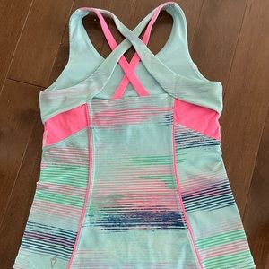 Ivivva tank // blue, pink and green // 12